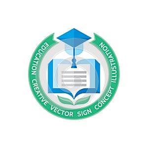 Education - vector logo template concept illustration in flat style design.