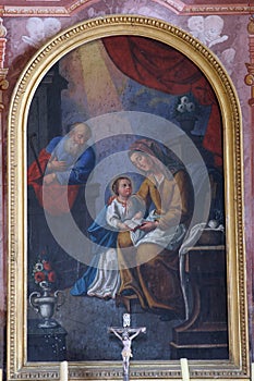 Education of the Virgin Mary, Altar of St. Anne in the Church of Our Lady of Dol in Dol, Croatia