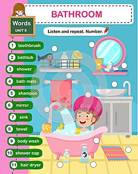 Education vocabulary bathroom photo