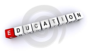 education word block on white