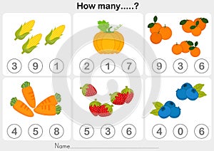 Education worksheet - Counting object for kids