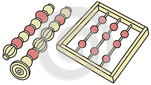 Educational Abacus for Learning Basic Math and Counting, vector design Generative AI
