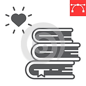 Educational books distribution glyph icon