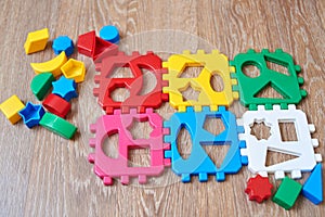 Educational colorful toy sorter with different shapes