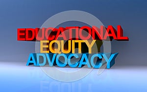 educational equity advocacy on blue