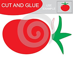 Educational game for children. Create the image of tomato vegetables using scissors and glue.