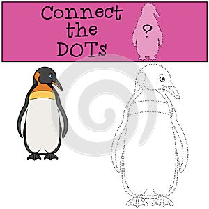 Educational game: Connect the dots. Little cute penguin smiles