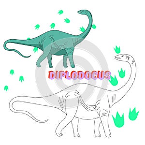 Educational game connect the dots to draw dinosaur photo