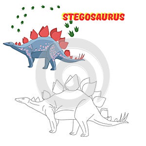 Educational game connect the dots to draw dinosaur photo