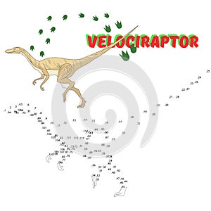Educational game connect dots to draw dinosaur photo