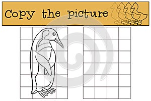 Educational game: Copy the picture. Little cute penguin smiles