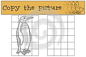 Educational game: Copy the picture. Little cute penguin smiles