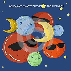 Educational game how many planets do you see