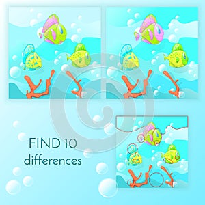 Educational game for kids Find 10 differences