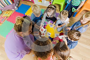 Educational group activity at the kindergarten or daycare