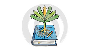Educational Growth Concept with Book and Tree of