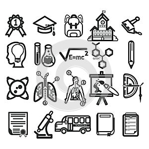 Educational icons. Vector illustration decorative background design