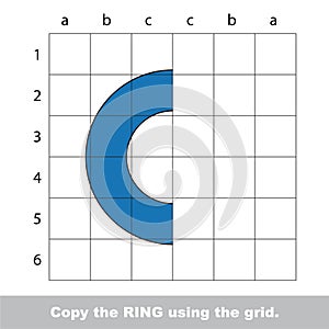 Educational kid game to finish the image using grid sells.