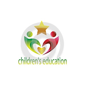Educational logo for kid, colorful illustration, vector design concept
