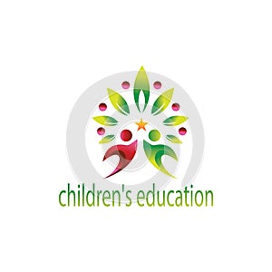 Educational logo for kid, colorful illustration, vector design concept