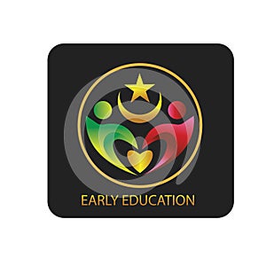 Educational logo for kid, colorful illustration, vector design concept