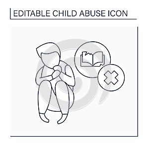 Educational neglect line icon