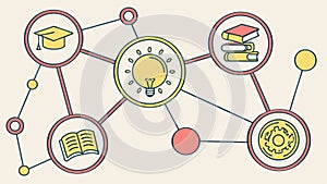 Educational Network Learning Concept Vector Diagram, vector design Generative AI