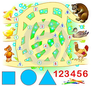 Educational page for young children. Need to join successively triangles, circles and squares.