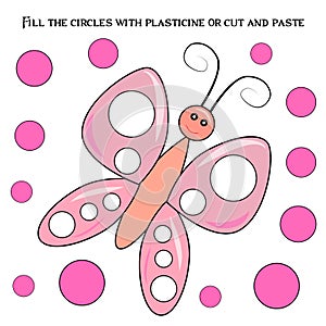 Educational paper game for preschoolers development. Cut out parts of image and glue on paper or fill in the white spots