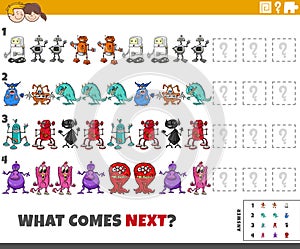 educational pattern game for children with cartoon characters