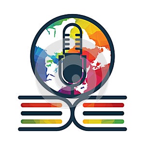 Educational Podcast globe Icon Logo Design.