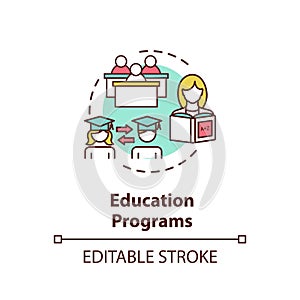 Educational programs concept icon