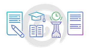 Educational Progress and Achievement Icons, vector design Generative AI