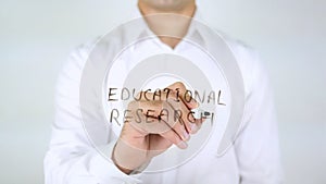 Educational Research, Man Writing on Glass photo