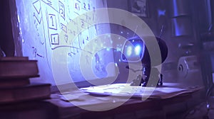 Educational robot explaining math in a classroom setting
