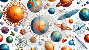 Educational Scientific Diagrams Seamless Pattern A Visually Engaging Background for Science Projects Presentations and