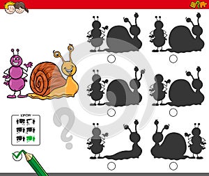 Educational shadow game with ant and snail