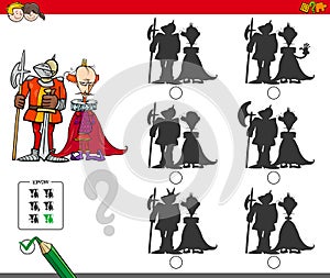 Educational shadow game with king and knight