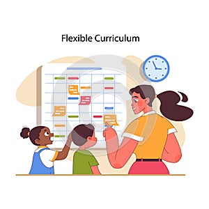 Educational Stress concept. Flat vector illustration