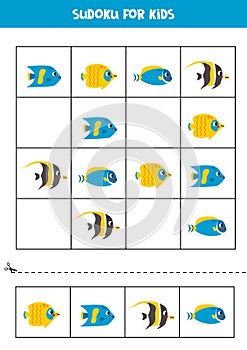 Educational sudoku game with cute reef fish