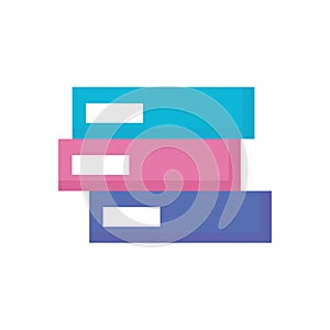 Stack of Three Colorful School Books Icon