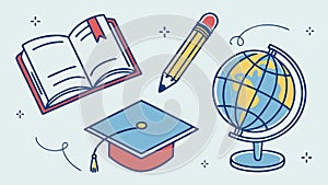 Educational Tools for Global Knowledge Quest, vector design Generative AI