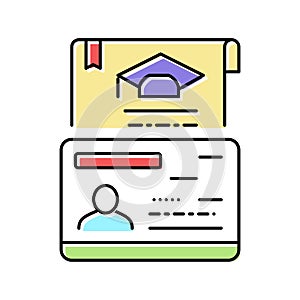 educational visa color icon vector illustration