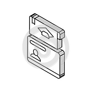 educational visa isometric icon vector illustration