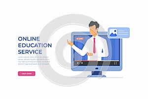 Educational web seminar with video call