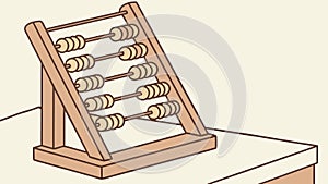 Educational Wooden Abacus, Learning Math Calculation Tool, vector design Generative AI