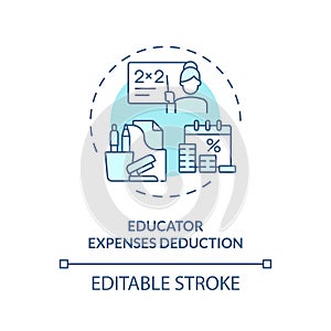 Educator expenses deduction soft blue concept icon