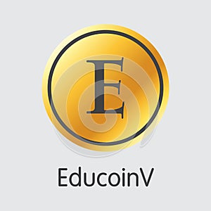 Educoinv Cryptocurrency. Vector EDC Icon.