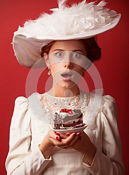 Edvardian women with cake