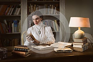 Edwardian lady reading